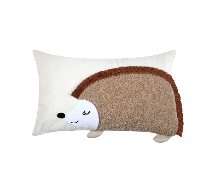 Coussin Rectangulaire Enfant Hérisson - 30x50 Cm - Naturel
