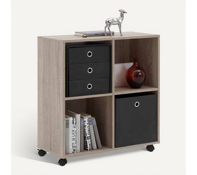 étagère 4 Cases Design "timpa" 78cm Naturel