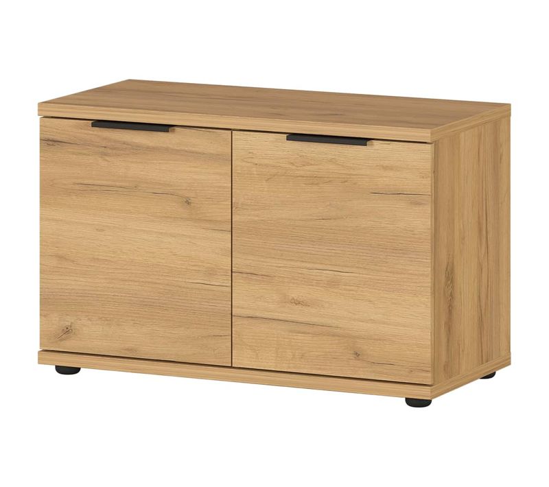 Meuble À Chaussures 2 Portes 75x37x48 Cm Chêne - Chiara