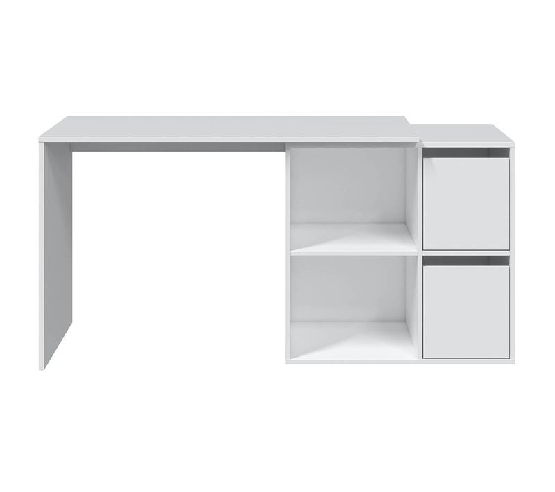 Bureau Avec 2 Niches Et 2 Portes Coloris Blanc Artik En Mdf - Dim: H.74 X L.120 X P.77 Cm