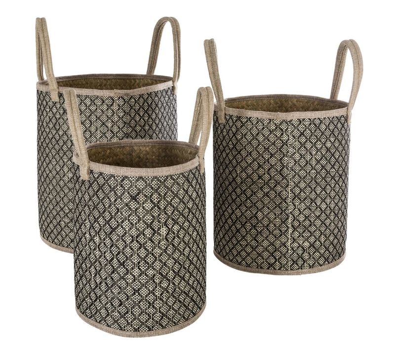 Set De 3 Paniers à Anses En Osier