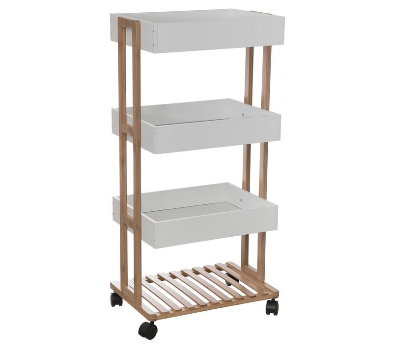 Desserte 4 Plateaux En Bambou - L 41 X P 30.7 X H 87.8 Cm