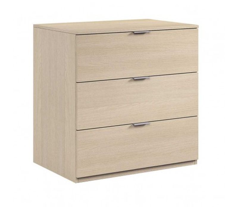 Commode Avec 3 Tiroirs En Chêne - 80 X 77 X 38 Cm