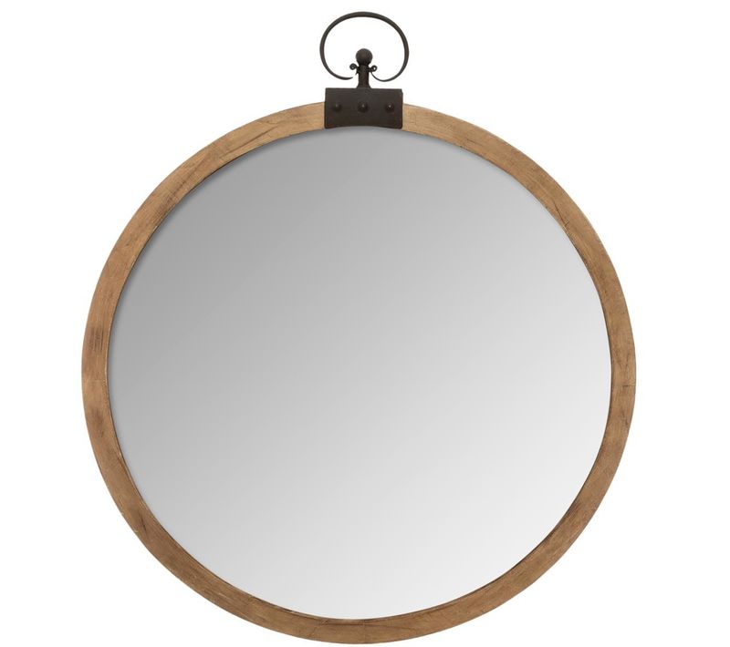 Miroir Mural En Bois Et Verre Coloris Marron - L.74 X L.7,5 X H.85,8 Cm