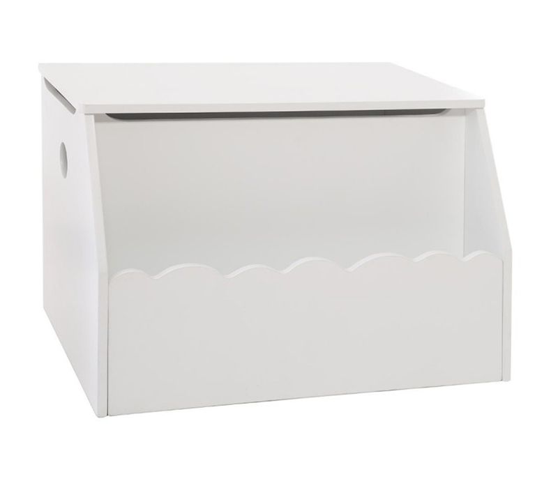 Coffre à Jouets Coloris Blanc En Mdf - L. 57,5 X L. 38 X H. 38 Cm