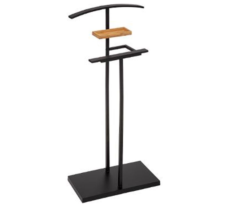 Valet De Nuit Double En Métal Et Bambou - L.40.3 X P.22 X H.114,5 Cm