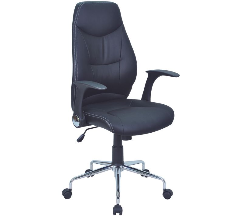 Fauteuil De Bureau En Métal Coloris Noir Mat - 64 X 108,5 X 66 Cm