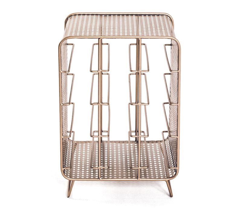 Porte-bouteilles Coloris Or En  Métal - Longueur 30 X Profondeur 24 X Hauteur 46 Cm