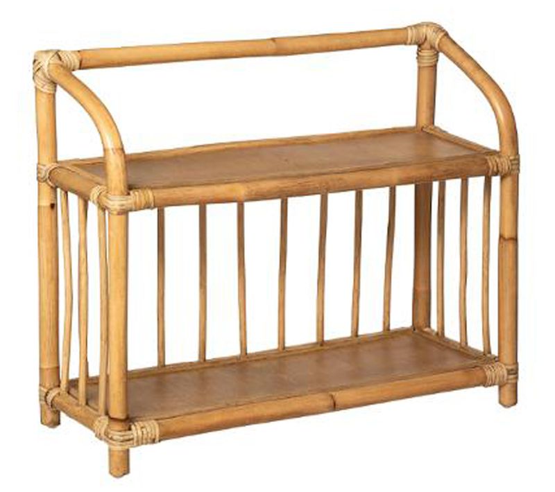 Bibliothèque Basse Pour Enfant En Rotin Naturel - L.60 X P.20 X H.50 Cm