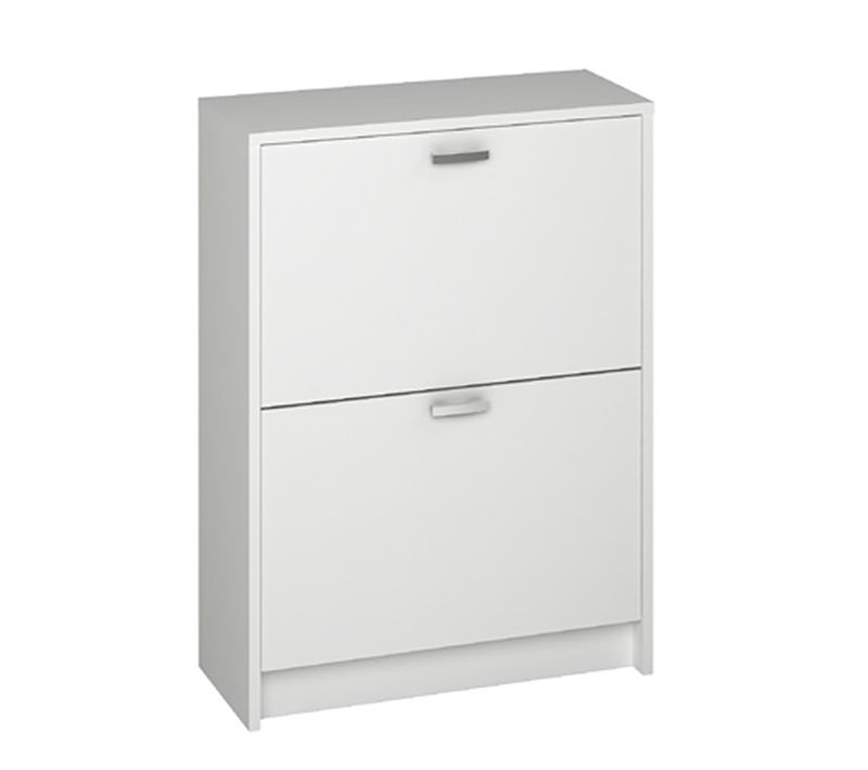 Commode Meuble à Chaussures Coloris Blanc - Longueur 60 X Hauteur 82 X Profondeur 25 Cm