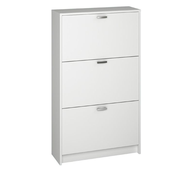 Commode Meuble à Chaussures, Coloris Blanc - Longueur 70 X Hauteur 120 X Profondeur 25 Cm