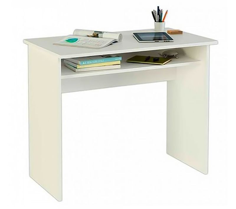 Bureau Design Coloris Blanc - Hauteur 74 X Longueur 90 X Profondeur 50 Cm