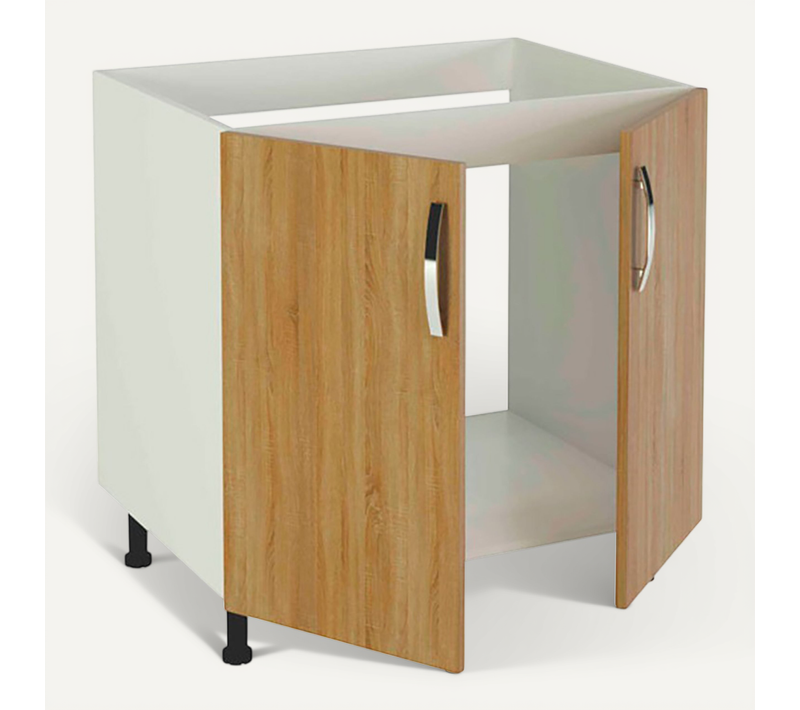 Meuble Bas De Cuisine Pour Evier 2 Portes Coloris Chêne Cortez