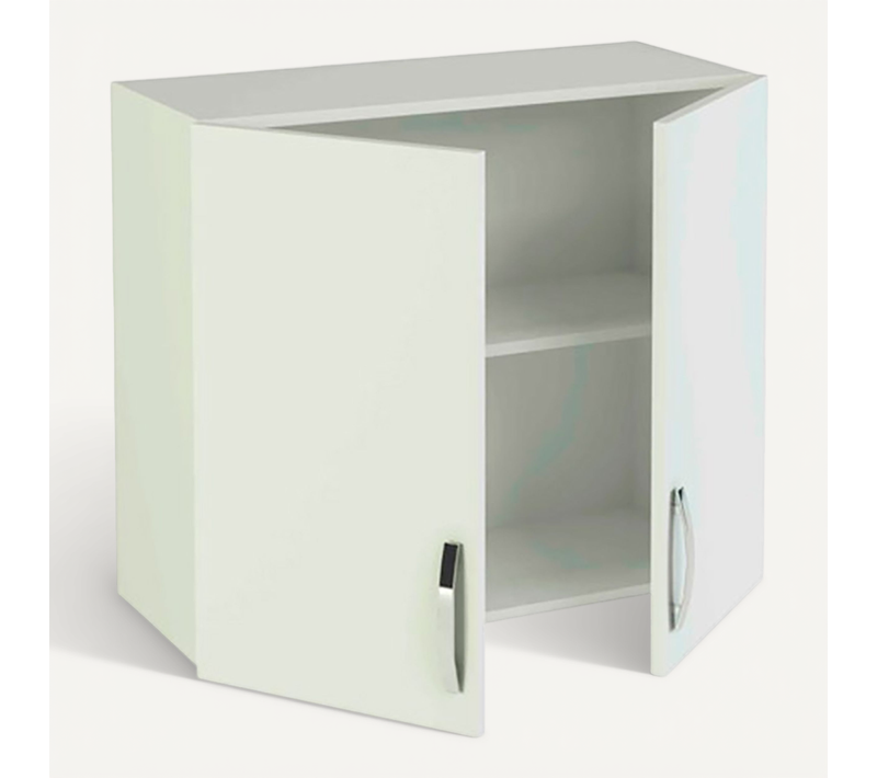 Meuble Haut De Cuisine 2 Portes Coloris Blanc - Hauteur 70 X Longueur 80 X Profondeur 35 Cm