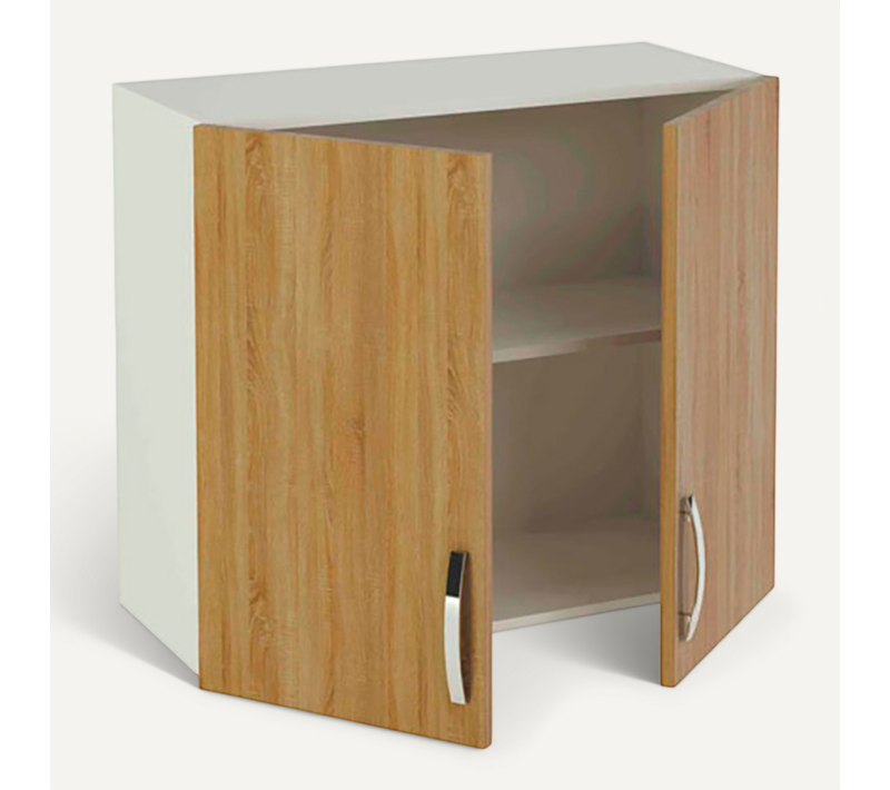 Meuble Haut De Cuisine 2 Portes Coloris Chêne Cortez - Hauteur 70 X Longueur 80 X Profondeur 35 Cm