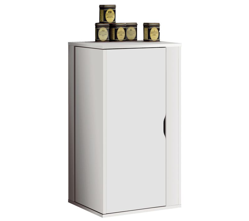 Meuble Polyvalent 1 Porte Coloris Blanc - H. 90 X L. 47 X P. 47 Cm