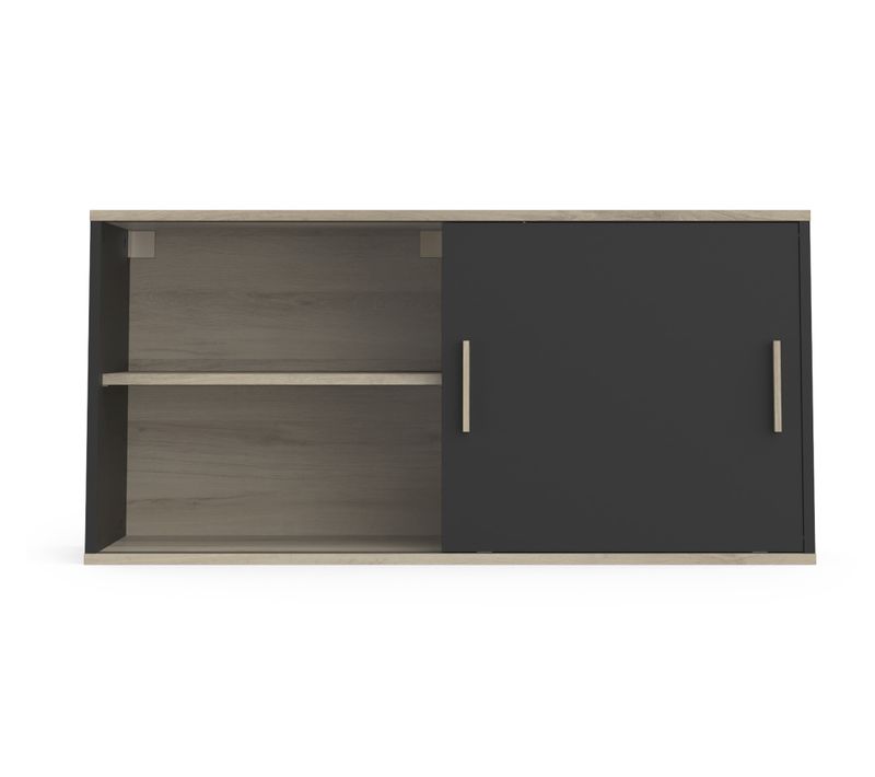 Meuble Haut Coloris Chêne Kronberg / Noir - L. 120 X P. 39 X H. 60 Cm