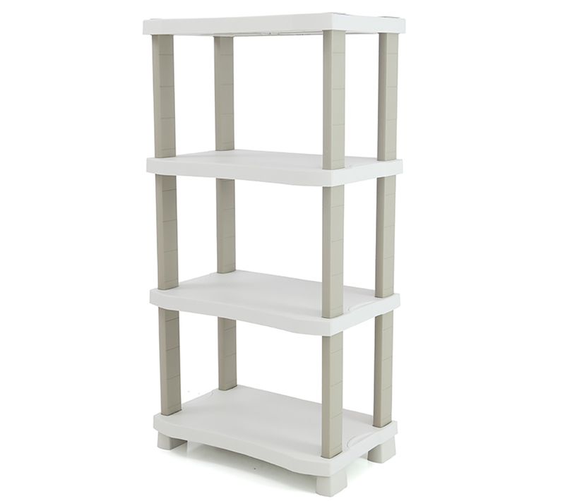 Etagère De Rangement 4 Niveaux Intérieur/extérieur Coloris Beige - L. 70 X P. 45 X H. 141 Cm