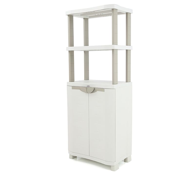 Meuble De Rangement Intérieur/extérieur Coloris Beige - Longueur 70 X Profondeur 45 X Hauteur 184 Cm