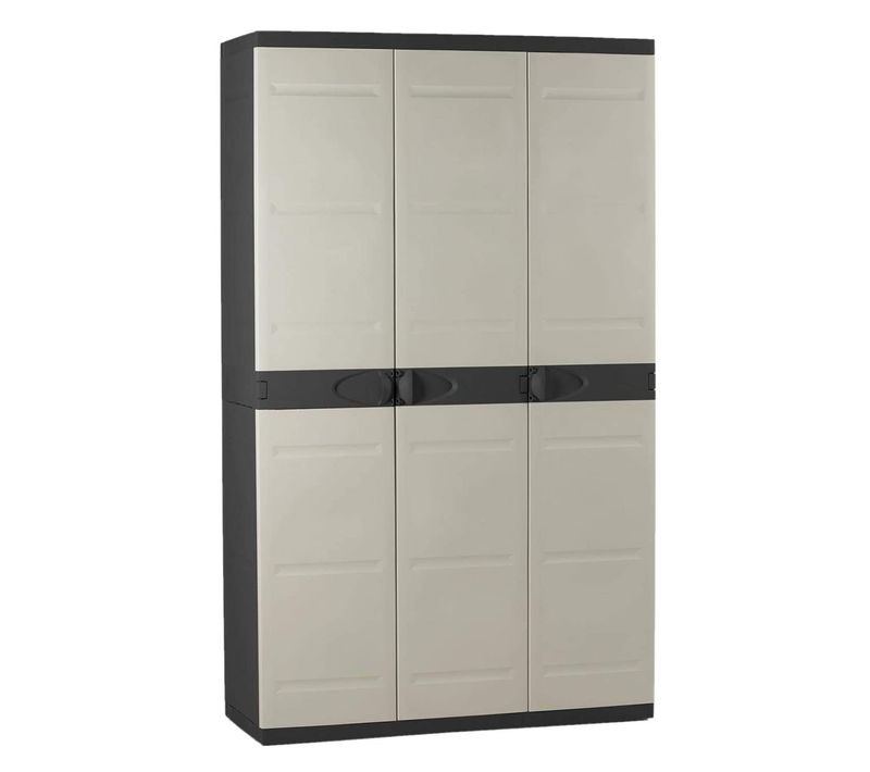 Armoire Meuble De Rangement 3 Portes Intérieur/extérieur - L. 105 X P. 44 X H. 176 Cm