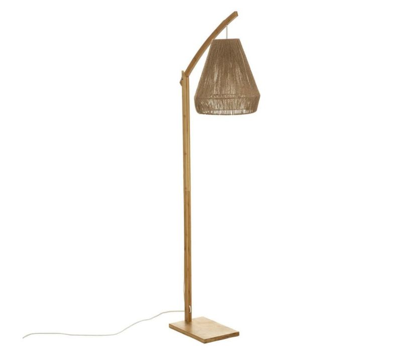 Lampe à Poser, Lampadaire Droit En Bambou Coloris Beige - Diamètre 59 X Hauteur 158 Cm