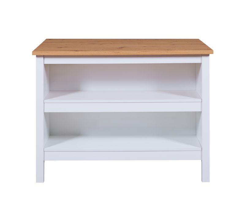 Meuble De Cuisine En Bois Coloris Blanc / Artisan Chêne - L. 124 X P. 75 X H. 91 Cm