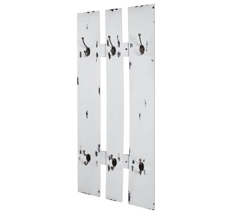 Garde-robe Murale / Vestiaire Murale En Mdf Laqué Blanc Antique - L. 40 X H. 100 X P. 9 Cm