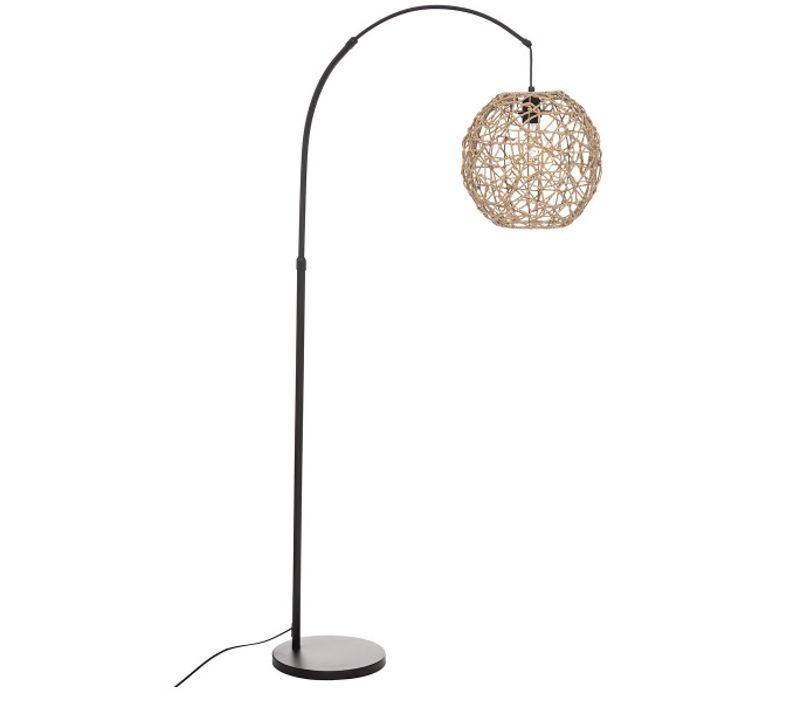 Lampadaire En Métal Coloris Noir  - Longueur 90  X Profondeur 30 X Hauteur 180 Cm