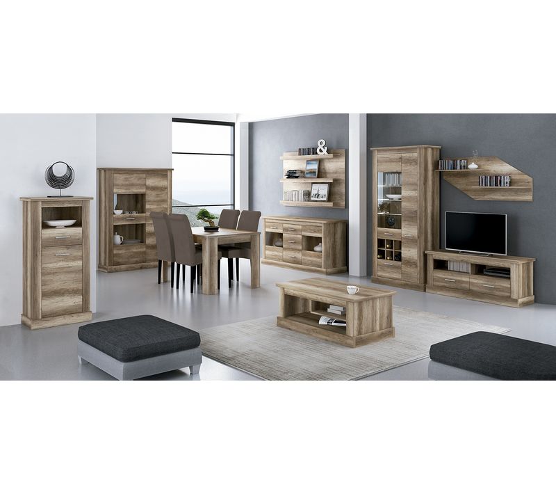 Ensemble De Salon Complet, Meuble TV, Étagère Murale, Buffet, Table à Manger, Vitrine, Table Basse