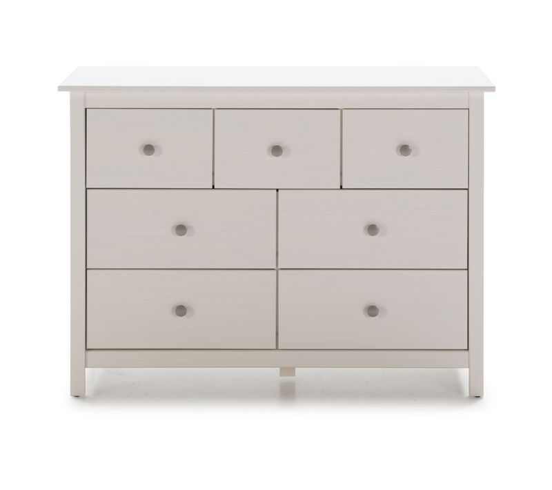 Commode, Meuble De Rangement En Pin Coloris Blanc - Longueur 110 X Profondeur 40  X Hauteur 80 Cm