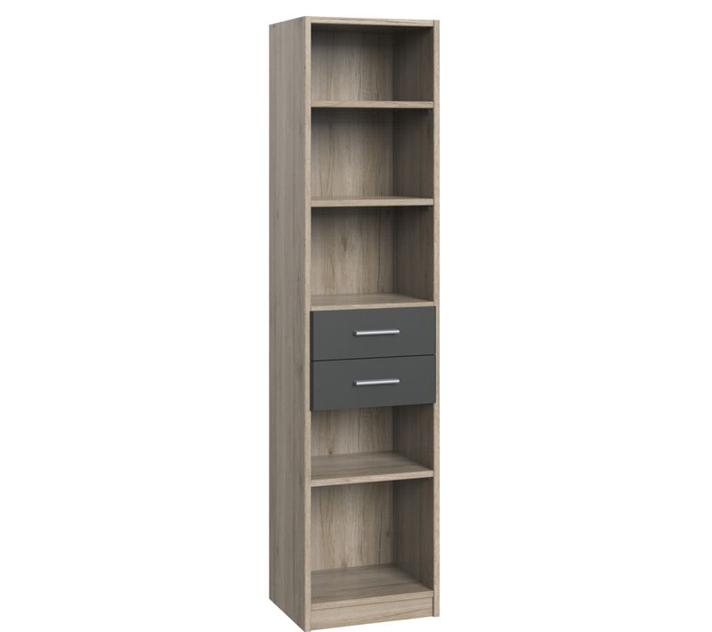 Etagère, Bibliothèque Enfant  Imitation Chêne San Remo, Rechampis Graphite