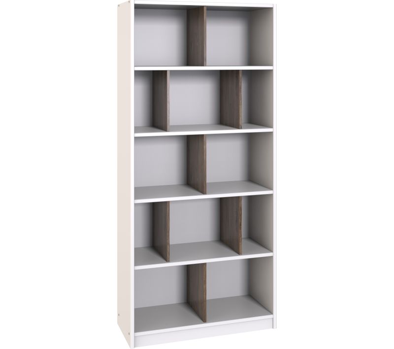 Etagère, Bibliothèque Enfant Coloris Blanc, Rechampis Imitation Chêne Flagstaff