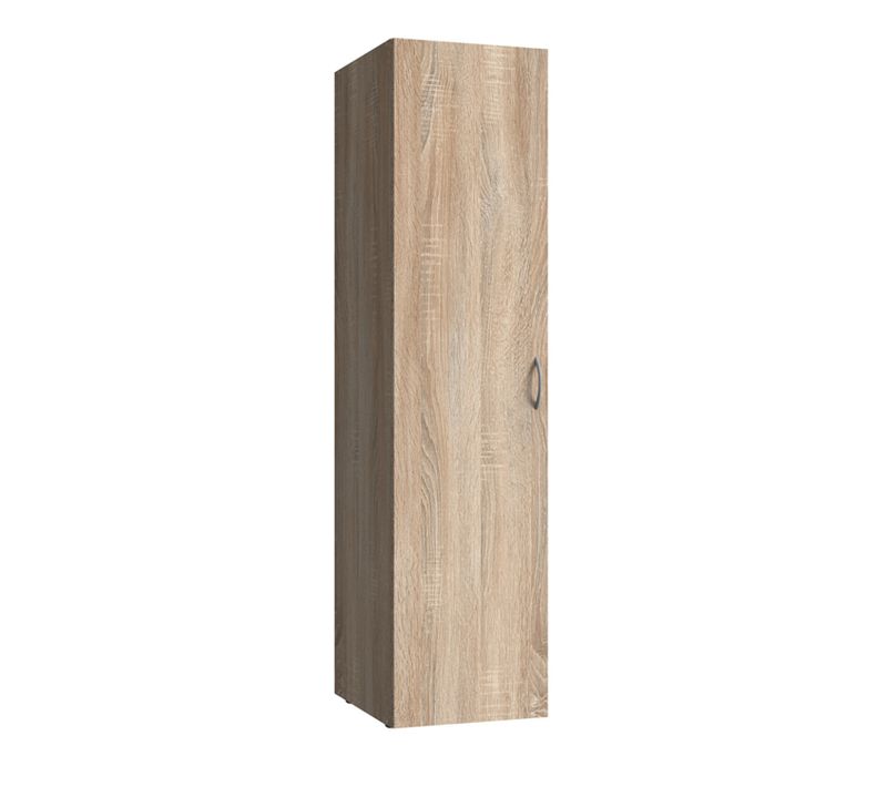Armoire De Rangement En Bois Mélamine Coloris Imitation Chêne - L. 40 X H. 185 X P. 54 Cm