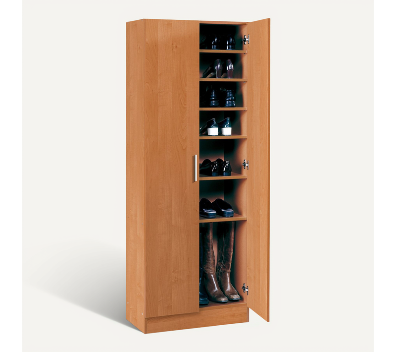 Armoire à Chaussures, Meuble à Chaussures Avec 2 Portes Coloris Cerisier