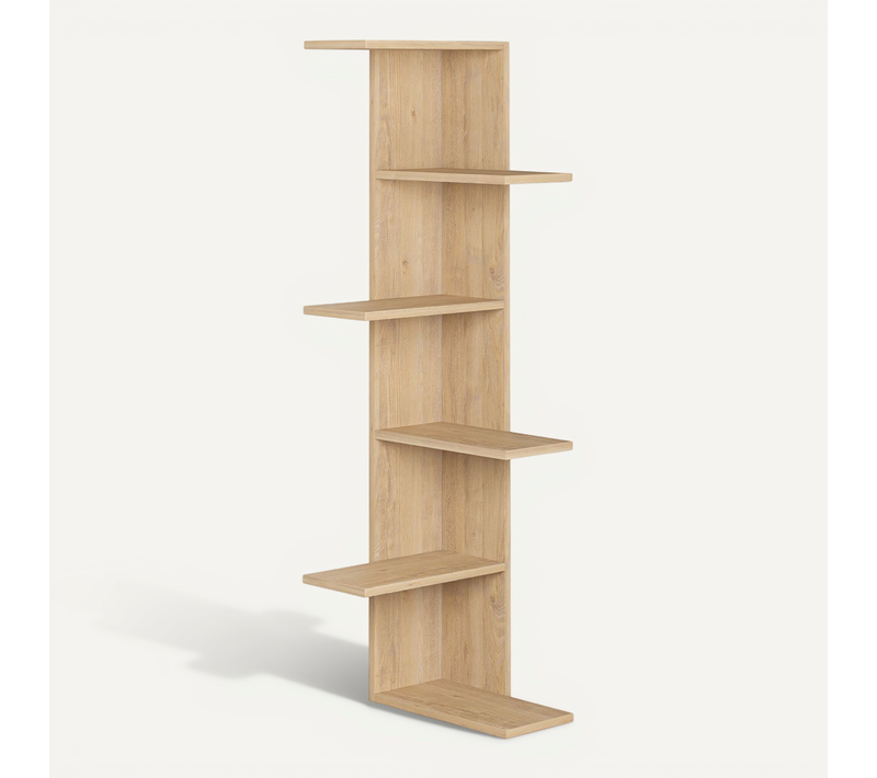 Etagère, Bibliothèque Coloris Chêne Cambrian - Longueur 37 X Profondeur 24 X Hauteur 141 Cm