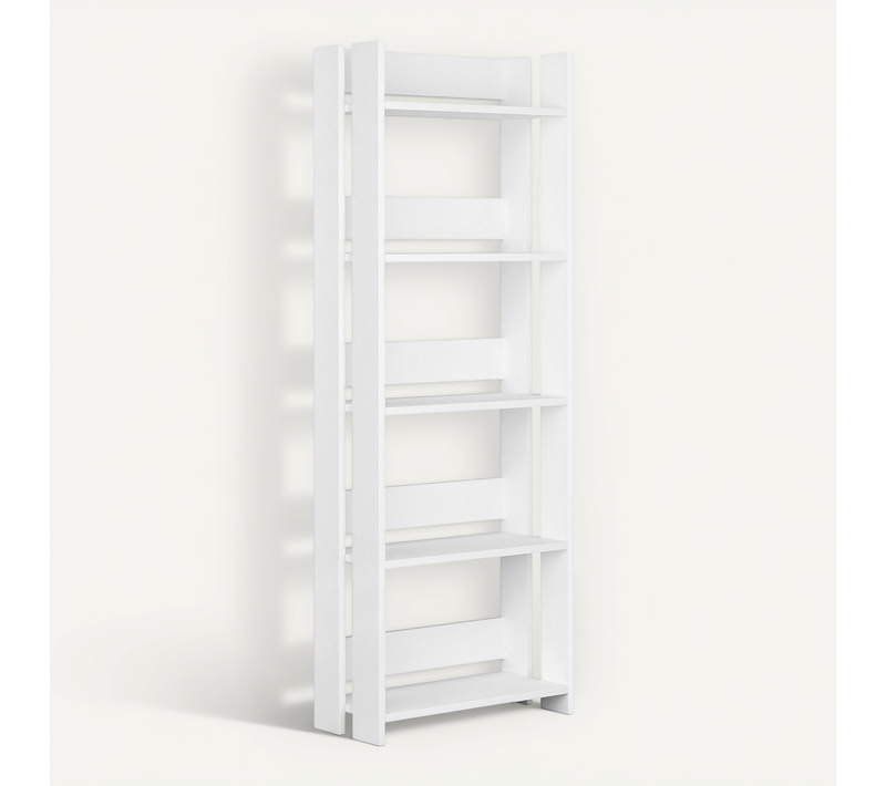 Etagère, Bibliothèque Coloris Blanc - Longueur 57 X Profondeur 25 X Hauteur 155 Cm