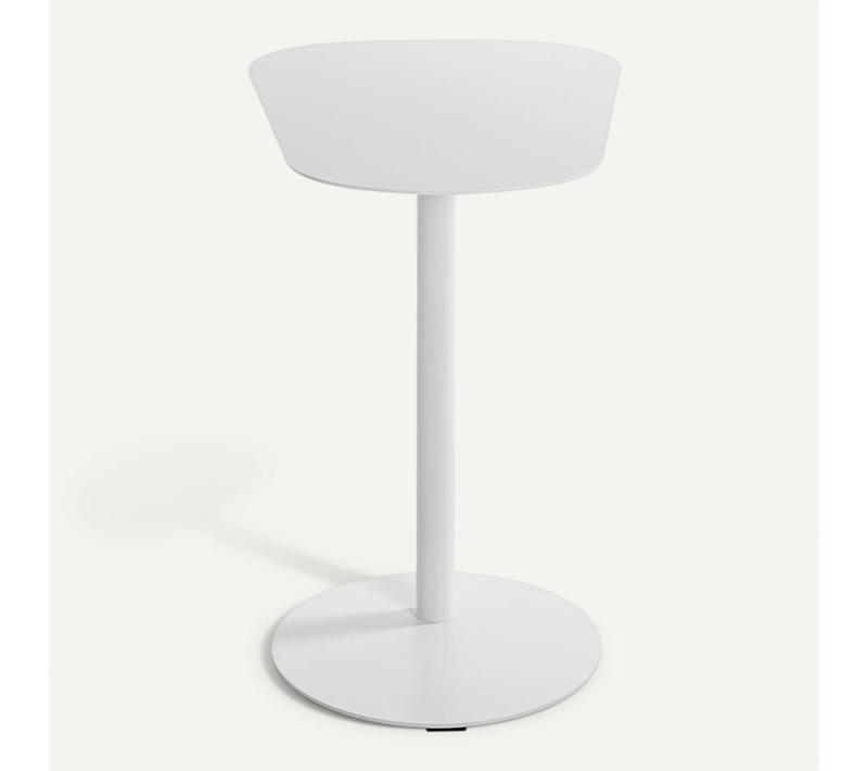 Table D'appoint En Métal Laqué Coloris Blanc - Longueur 53 X Profondeur 38 X Hauteur 60 Cm