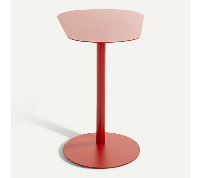 Table D'appoint En Métal Coloris Rouge - Longueur 53 X Profondeur 38 X Hauteur 60 Cm