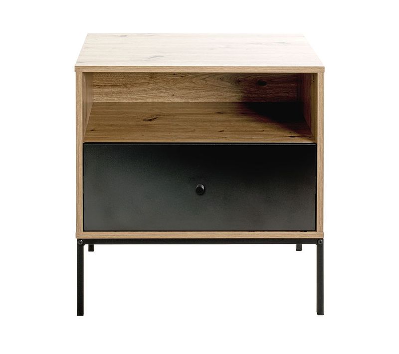Console, Table de chevet 1 Tiroir Coloris Chêne/Noir