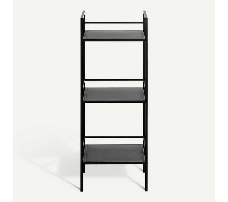 Etagère, Meuble Étagère En Métal Coloris Noir - Longueur 35 X Profondeur 25 X Hauteur 95 Cm