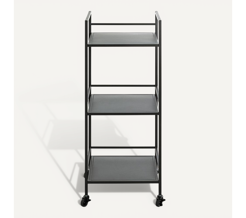 Etagère, Meuble Étagère En Métal Coloris Noir - Longueur 35 X Profondeur 35 X Hauteur 92 Cm