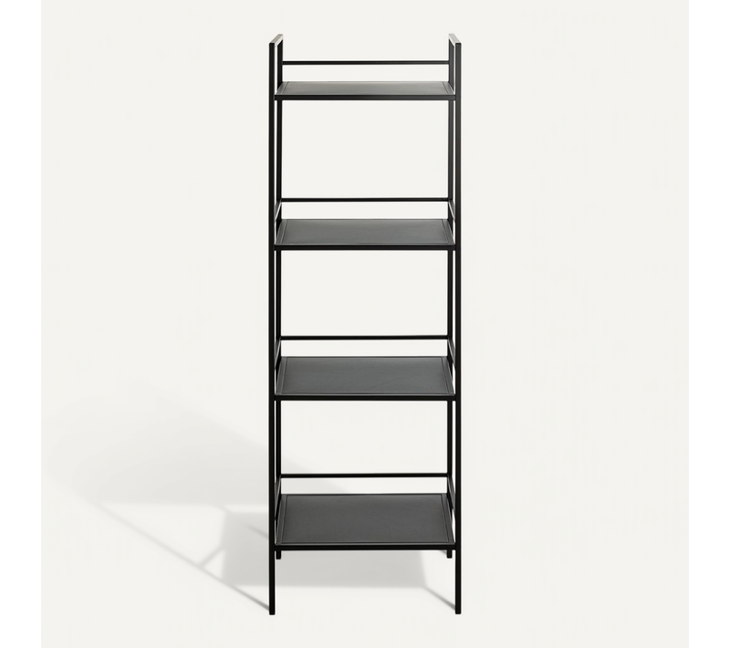 Etagère, Meuble Étagère En Métal Coloris Noir-  Longueur 40 X Profondeur 30 X Hauteur 128  Cm