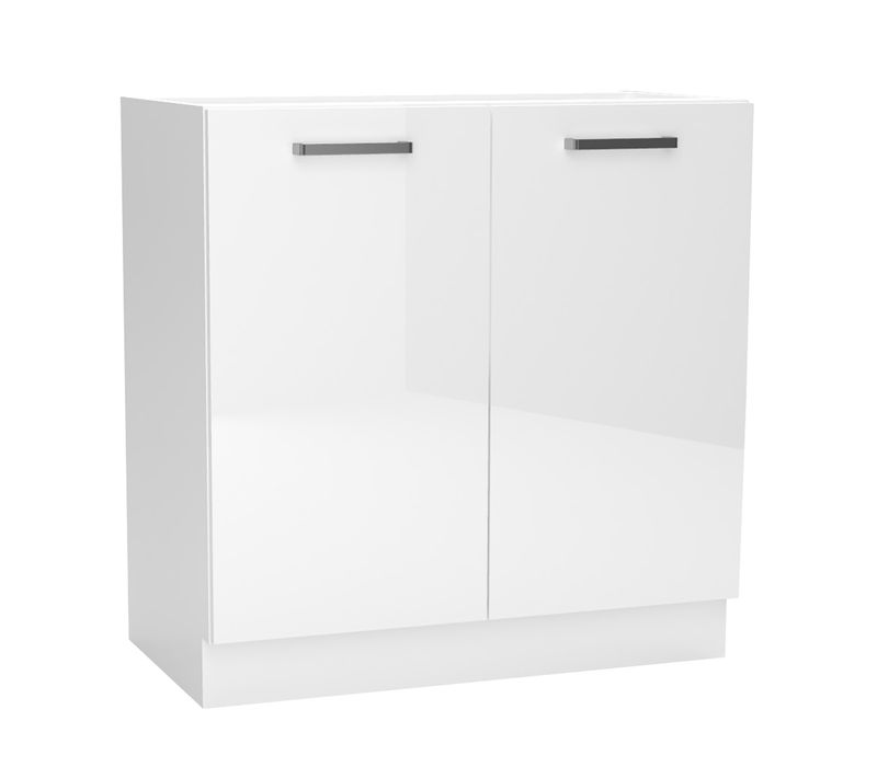Meuble Bas De Cuisine Avec 2 Portes Coloris Blanc - Longueur 80 X Profondeur 44,60 X Hauteur 82 Cm