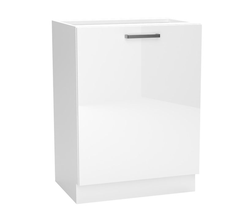 Meuble Bas De Cuisine Avec 1 Porte Blanc - Longueur 60 X Profondeur 44,60 X Hauteur 82 Cm