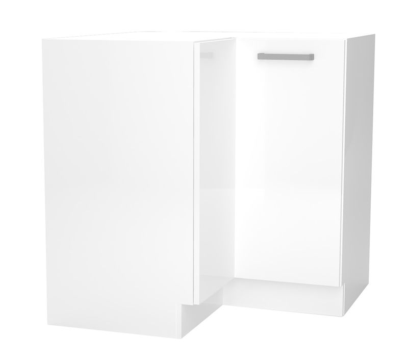 Meuble Bas D'angle De Cuisine Coloris Blanc  -longueur 90 X Profondeur 90 X Hauteur 82 Cm