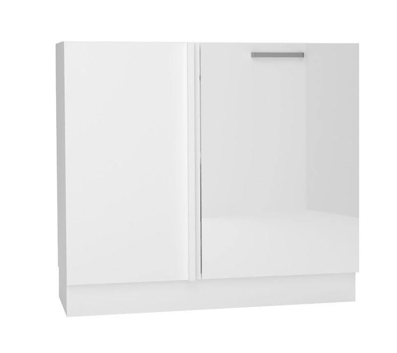 Meuble Bas D'angle De Cuisine Avec 1 Porte Coloris Blanc - L 90 X P 90 X H 82 Cm
