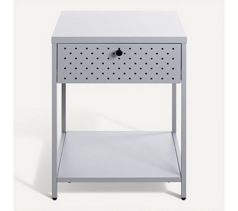 Meuble Console, Table Console En Métal Coloris Gris -longueur 40 X Profondeur 40 X Hauteur 53 Cm