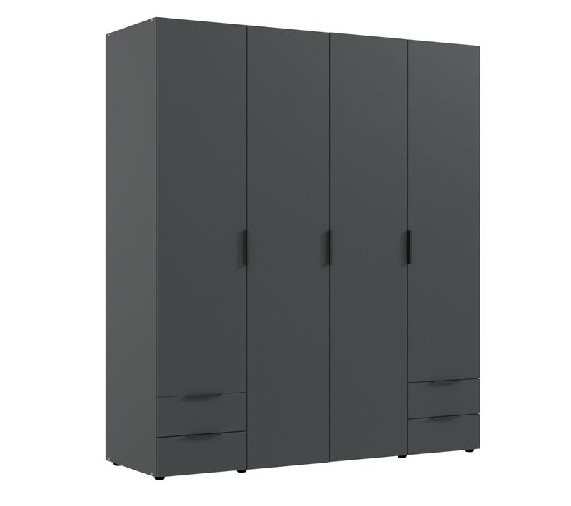 Armoire, Placard Garde-robe Coloris Graphite  - L. 160 X H. 185 X P. 54 Cm 