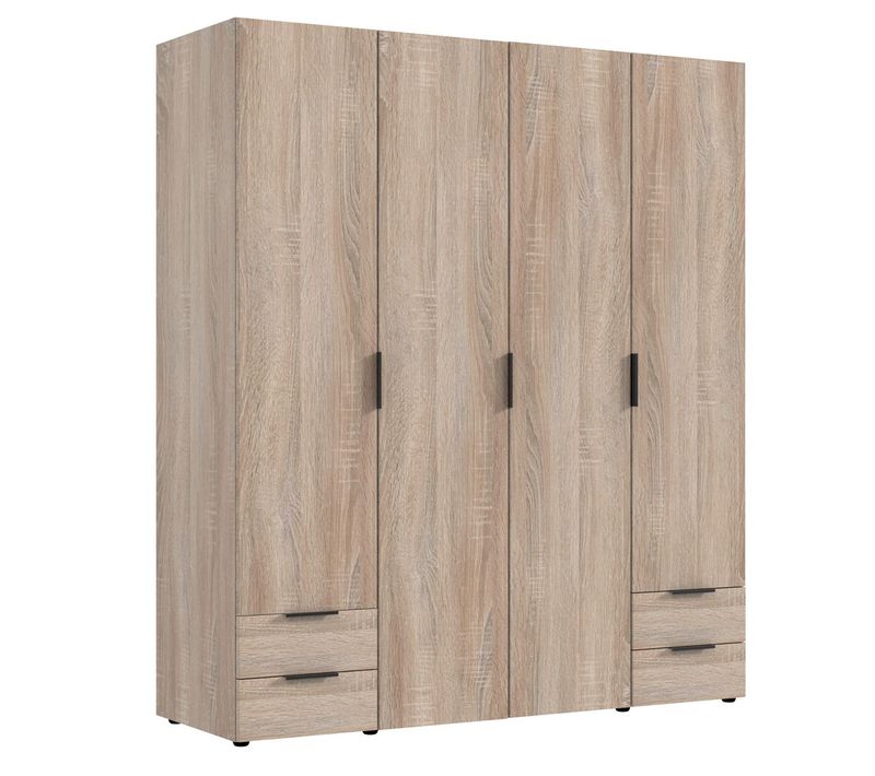 Armoire, Placard Garde-robe Coloris Imitation Chêne  - L. 160 X H. 185 X P. 54 Cm 