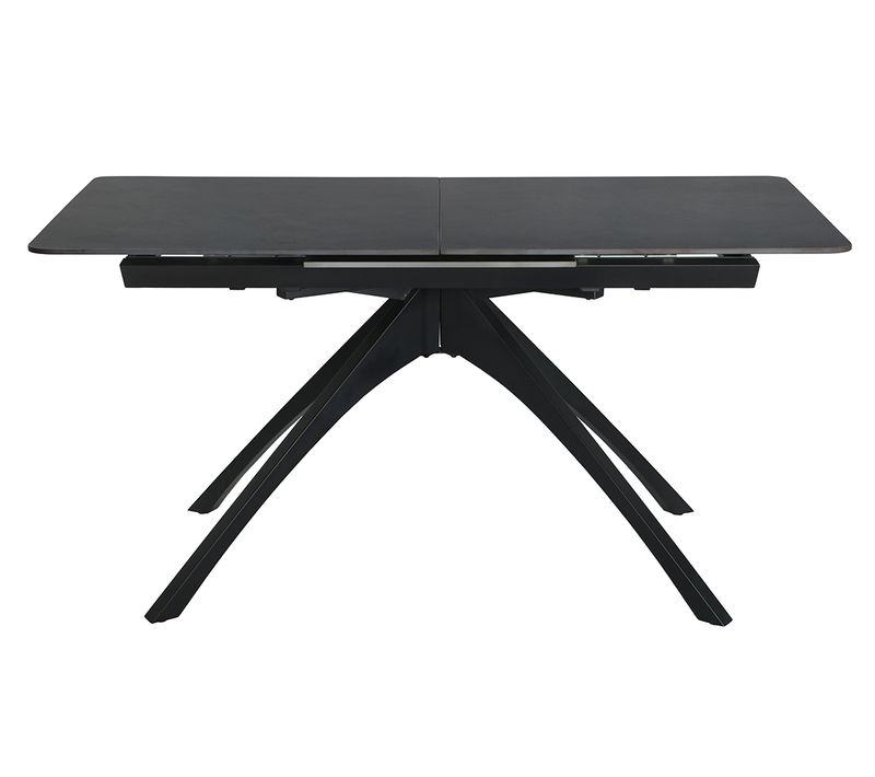 Table à Manger, Table De Repas Extensible Rectangulaire En Pierre Frittée Coloris Gris Foncé